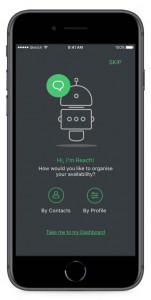 Coligo Reach geeft het eerste gebruiksscherm weer