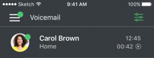 Coligo Reach geeft een indicator weer van een nieuw voicemailbericht